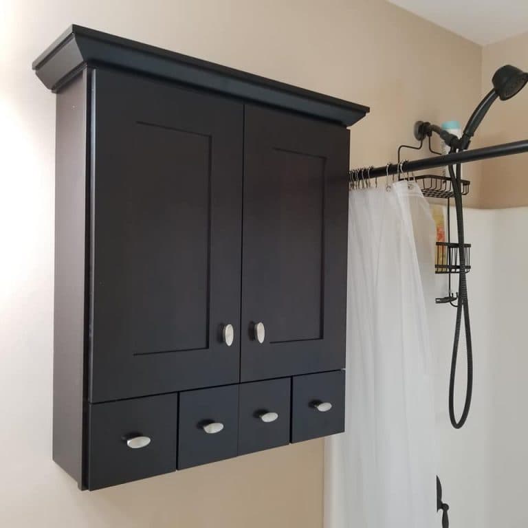 Completed shelving and furniture assembly detail